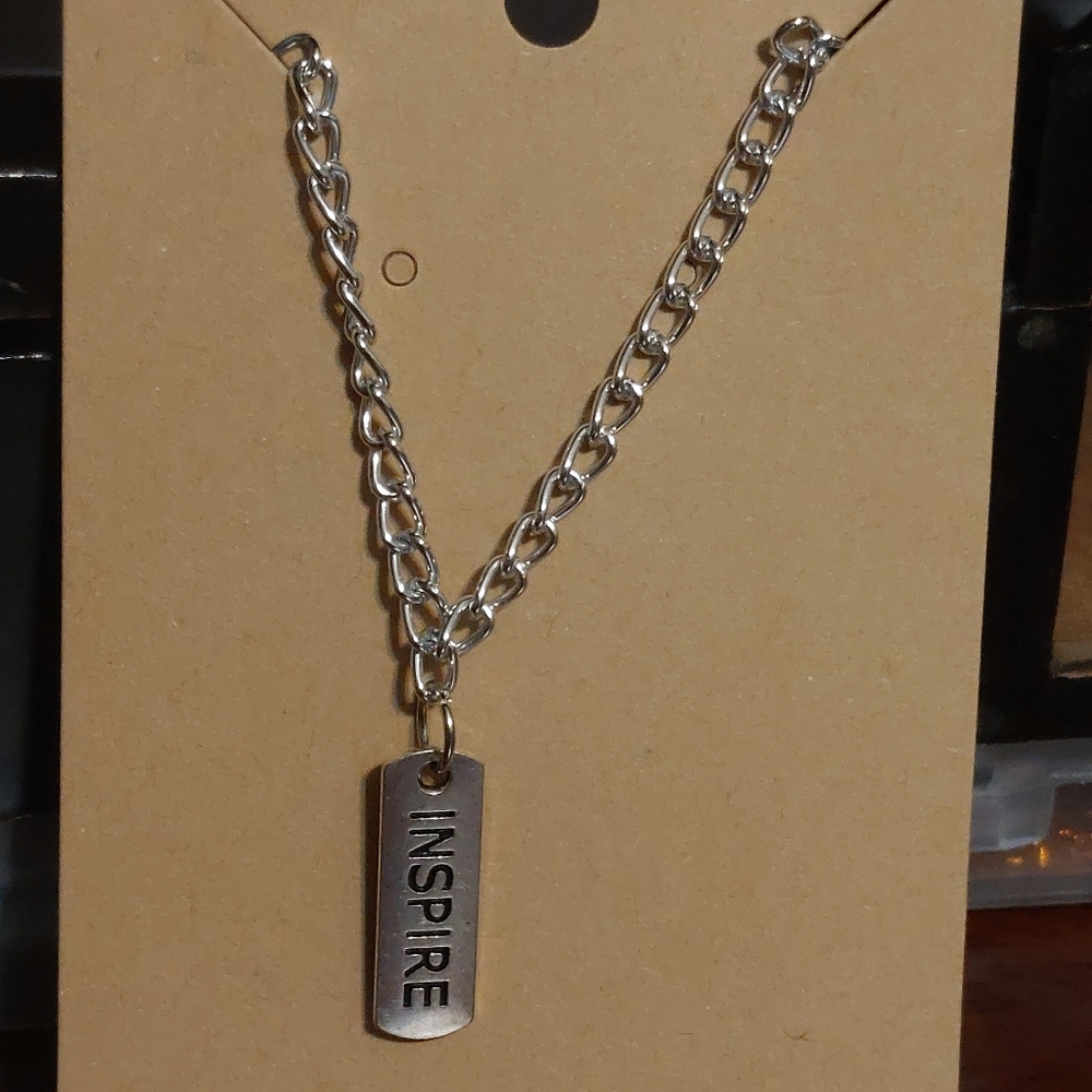 Metal stamped necklace
